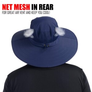 USHAKE Foldable Super Wide Brim Fishing Hat Bucket Safari Hat, UPF 50+ Sun Hat