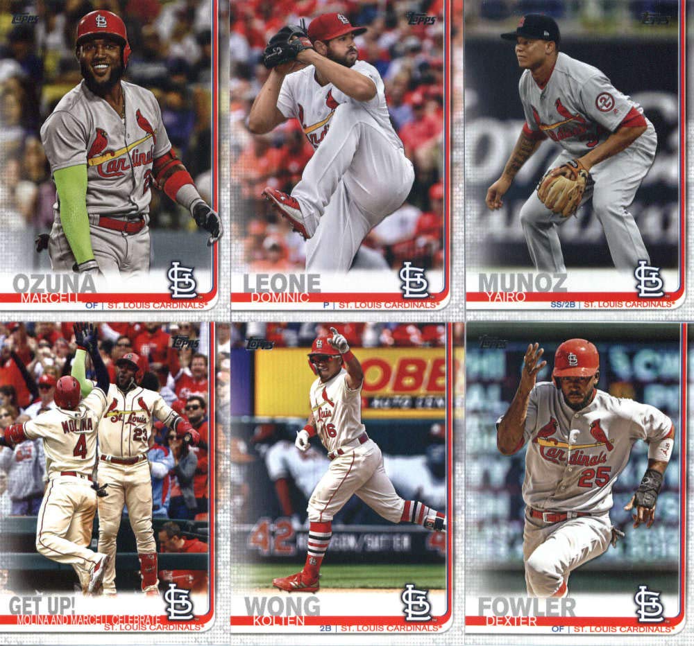 2019 Topps Master (Series 1 & 2, Update) Baseball St. Louis Cardinals Team Set of 32 Cards: Busch Stadium(#31), Carlos Martinez(#58), Matt Carpenter(#84), Harrison Bader(#97), Jose Martinez(#123), Paul DeJong(#125), Daniel Poncedeleon(#140), Yadier Molina