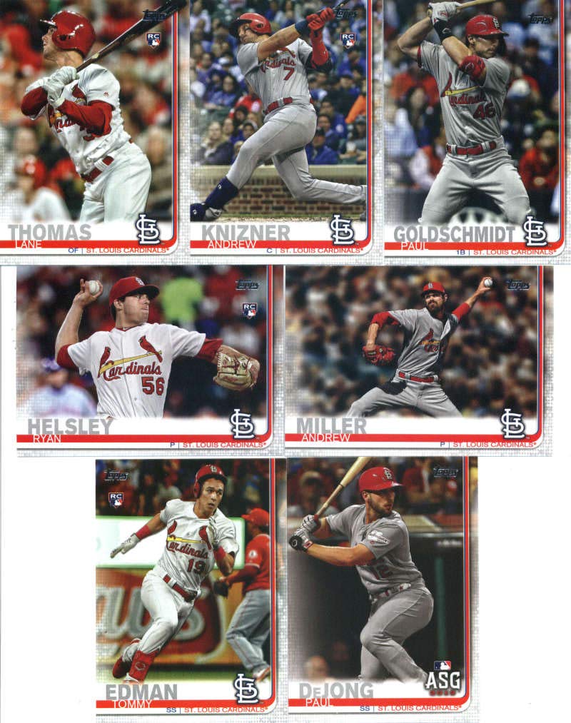 2019 Topps Master (Series 1 & 2, Update) Baseball St. Louis Cardinals Team Set of 32 Cards: Busch Stadium(#31), Carlos Martinez(#58), Matt Carpenter(#84), Harrison Bader(#97), Jose Martinez(#123), Paul DeJong(#125), Daniel Poncedeleon(#140), Yadier Molina