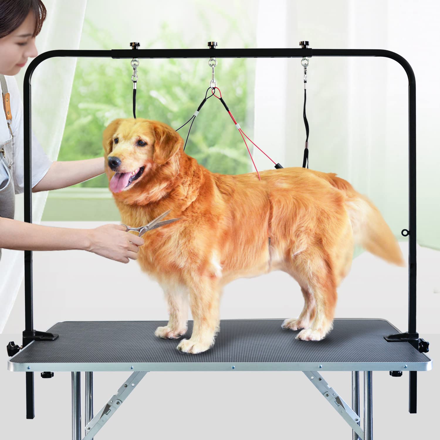 SHELANDY Overhead pet Grooming arm/Bars with Clamps Ideal for Dog Bathing & Grooming