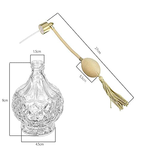 Clear Crystal Vintage Perfume Bottle Glass Container Atomizer Long Spray Makeup