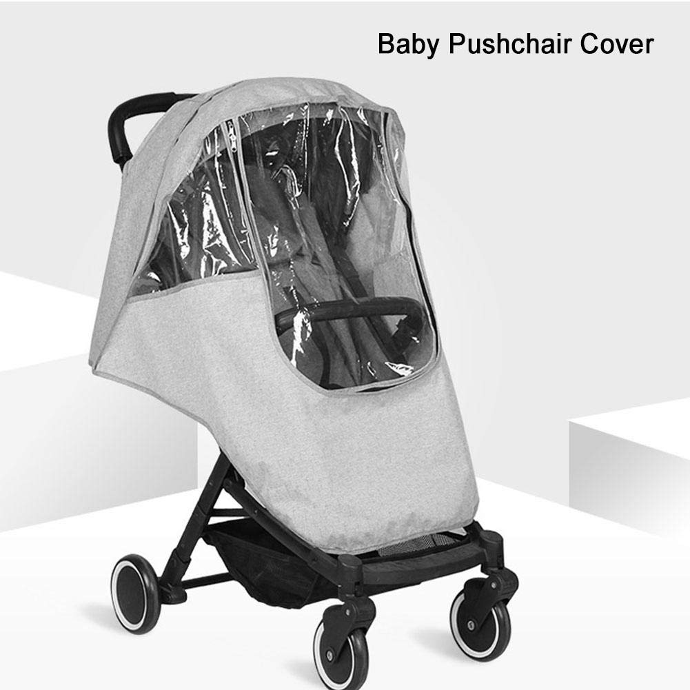 Universal Stroller Rain Cover Stroller Weather , Clear Stroller Weather Waterproof Windproof Baby Pram Pushchair Accessories(Universal-Light Grey)