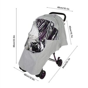 Universal Stroller Rain Cover Stroller Weather , Clear Stroller Weather Waterproof Windproof Baby Pram Pushchair Accessories(Universal-Light Grey)