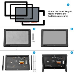 OSOYOO Protective Case Stand Holder for OSOYOO 5 Inch DSI Touch Screen LCD Display compatible with Raspberry Pi 4 3 3B+ 2