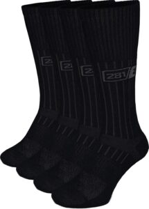 281z military boot socks - tactical trekking hiking - outdoor athletic sport (black)(medium 4 pairs pack)