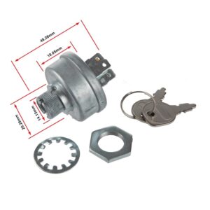 Larbi Lawn Mower Ignition Switch with 3 Position 2 Keys 5 Terminals Suit for Mower STD365402 24688 725-0267 925-0267 21064 42106