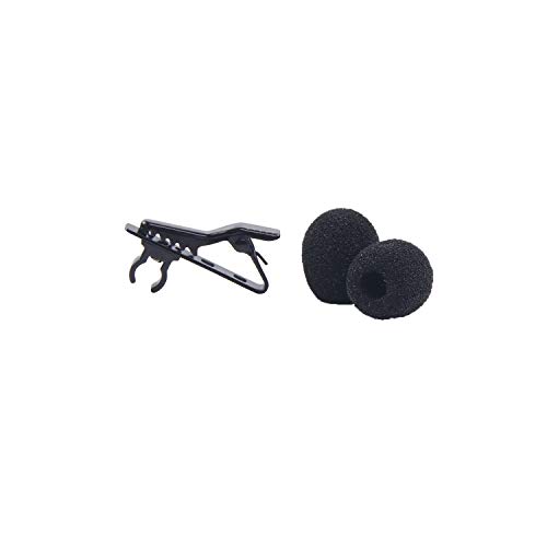 AUGSUN 18Pcs Lapel Microphone Clips Replacement Kit, 6Pcs Lavalier Mic Clips Metal Tie Clips Lavalier Microphone Clips, 6Pcs Windscreen Foam Cover and 6Pcs Plastic Wire Clips