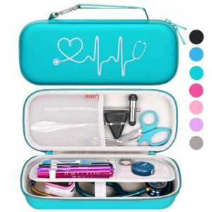 bovke stethoscope case fits 3m littmann classic iii, lightweight ii s.e, mdf acoustica deluxe dual head, cardiology iv, stethoscope holder with pocket for nurse accessories for work, emerald