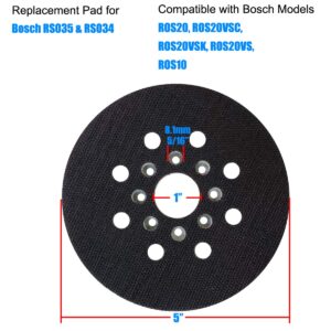 5 in. Hard Hook & Loop Sander Backing Pad for Bosch ROS20VSC, ROS20VSK, ROS20, ROS20VS, ROS10 Random Orbit Sander