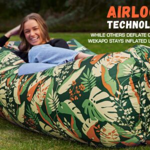 WEKAPO Inflatable Couch Air Lounger Chair - Camping & Beach Accessories, Portable Blow up Sofa for Hiking, Lawn, Indoor/Outdoor Movies & Music Festivals. Lightweight and Easy to Set Up Air Hammock