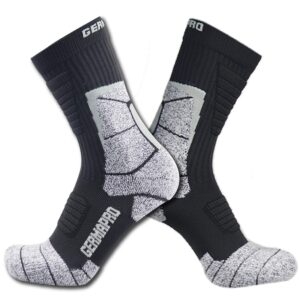 Men's Breathable Hiking Work Boot Socks w/Anti-Stress Moisture Wicking Germanium & Coolmax Fiber Lite-Compression 1/2 pr (XX-Large, 2 Dark Grey Pack)