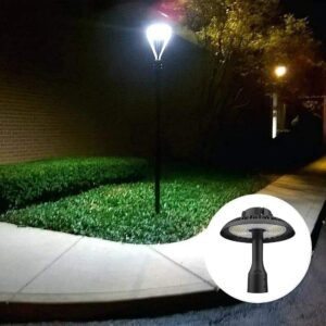 Krled Post Top Light 150W LED Area Light 16000Lm Pure White (500W Equivalent) Garden Pole Lights Outdoor Post Top Lamps Pathway Pole Light Fixture for Street Yard Garden