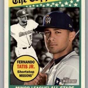 2018 Topps Heritage Minor League #190 Fernando Tatis Jr. San Antonio Missions Official MiLB Baseball Trading Card in Raw (NM or Better) Condition