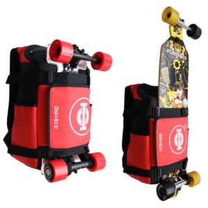 goride electric longboard skateboard backpack bag carrier with laptop holder (black, red)