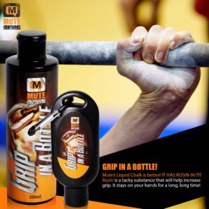 MUTE Liquid Athletic Chalk with Rosin, 50 Milliliter and 200 Milliliter Combination Set