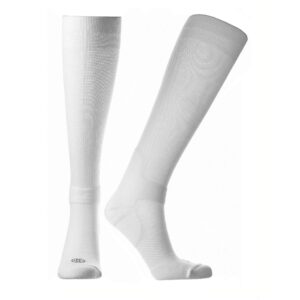 doctor's choice men's compression socks, over-the-calf, 10-20 mmhg, for support & recovery, seamless toe, non-binding top (white, x-large)
