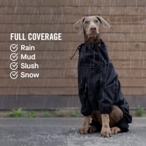 Canada Pooch Dog Slush Suit Dog Bodysuit for Rain and Snow Full Body Dog Suit Water-Resistant Dog Onesie (Black, 20 (19-21" Back Length))