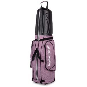 founders club golf travel cover luggage for golf clubs with abs hard shell top travel bag (lavender)