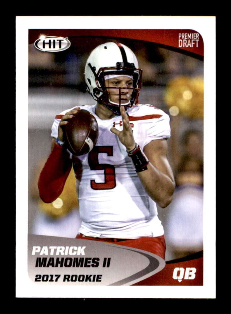 2017 Sage Hit Premier Draft #5 Patrick Mahomes II RC Rookie Football Trading Card Chiefs