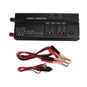 suuonee car power converter, 4000w dc 12v to ac 220v lcd display pure sine wave usb power inverter converter