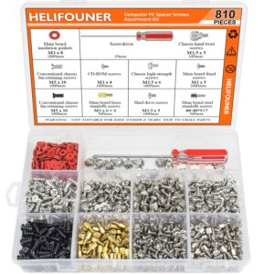 helifouner 810 pieces computer standoffs screws assortment kit with a screwdriver