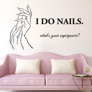 attractive nail salon quote wall decals manicure pedicure wall sticker beauty decor nails polish wall art mural window
