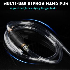 Gasoline Siphon Hose Pump, Siphon Pump Gas Transfer Oil Water Fuel Gas Siphon Hand Pump Siphon Pump, Syphon Pumps Siphon Hose for Gasoline, Fluid Fuel Diesel Transfer Pump,2 Durable Pvc Transfer Hoses