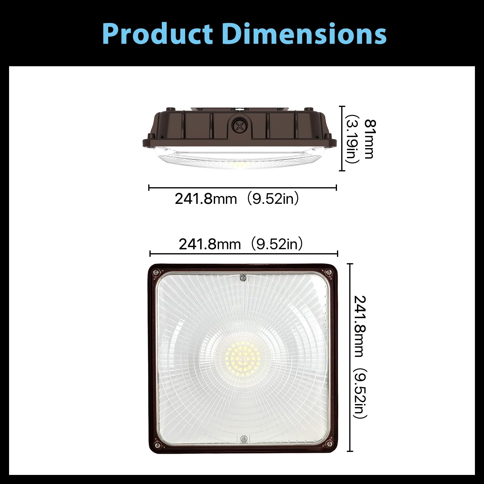 HYPERLITE 45W LED Canopy Light 4Pack, 6300LM Canopy LED Lights 5000K Daylight,LED Canopy Lights Outdoor IP65 Waterproof for Shop,Garage,Carport,Workshop,Barn,Warehouse,Underpass