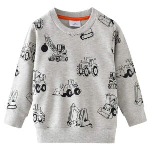 little boys excavator sweatshirts toddler boy long sleeve cartoon sport pullover 1 2 t