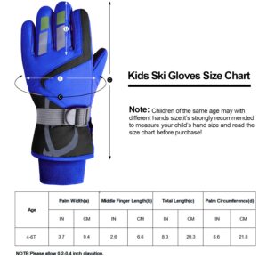 7-mi Kids Winter Warm Gloves for Skiing/Cycling Children Mittens for 4 to 6 Years Old