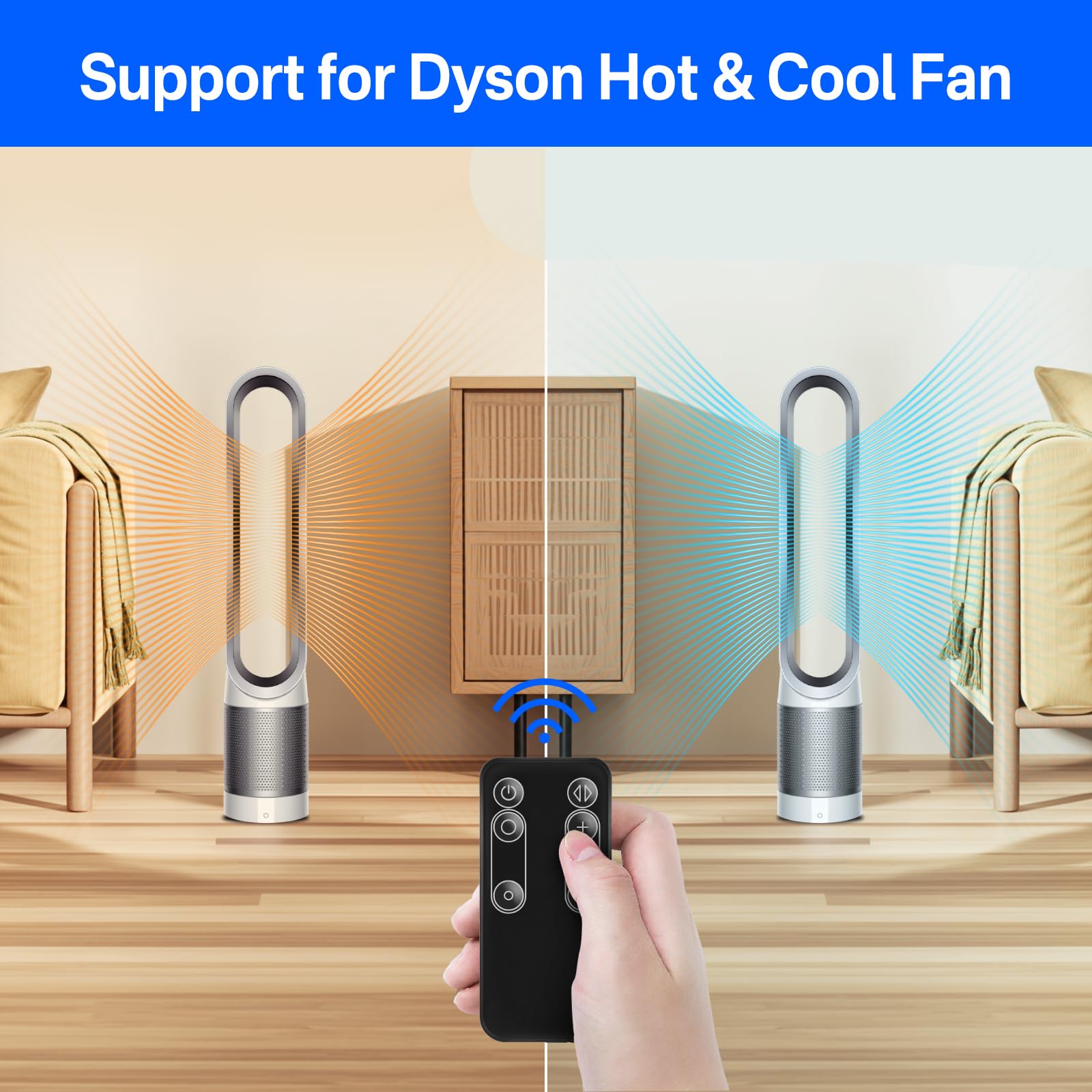 Replacement Remote Control Compatible with Dyson AM11 TP00 TP01 Pure Cool Purifiers Fan - 965824-06 965824-07 Remote for Dyson Fan Remote Replacement Control with Battery