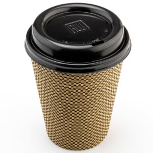 restaurantware lids only: restpresso coffee cup lids for 4 ounce cups 500 disposable paper cup lids - cups sold separately elevated drinking spout gray plastic hot cup lids air flow vent