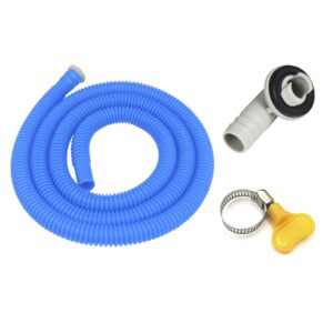 air jade 3/5'' air conditioner drain hose connector elbow fitting with 5.2ft ac water drain hose kit, replacement parts for mini split units and window ac units