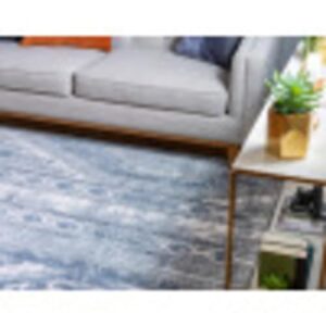 Unique Loom Portland Collection Southwestern Inspired Striped Tone-on-Tone Area Rug (2' 2 x 3' 0 Rectangular, Blue/ Gray)