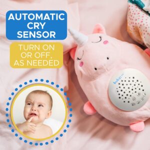 Bubzi Co Baby Sound Machine, Portable Unicorn Soother & Baby Night Light Projector, Comforting Electronic Infant Toddler Sleep Aid & Baby Shush Sound with White Noise