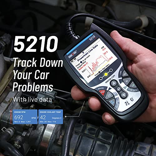 INNOVA 5210 - Newest 2022 OBD2 Scanner Diagnostic Tool - Read/Erase ABS Codes, Live Data, Battery/Charging System Test, iOS and Android