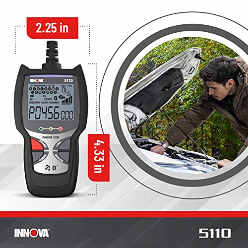 INNOVA 5110 - Newest 2022 OBD2 Scanner with ABS, Free Updates, Real Customer Service from Trusted USA Company, Smog Check & Check Engine Light Reset, Get Verified Repairs & Parts on iPhone or Android