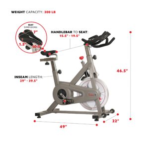 Sunny Health & Fitness Synergy Pro Magnetic Indoor Cycling Bike - SF-B1851 Silver