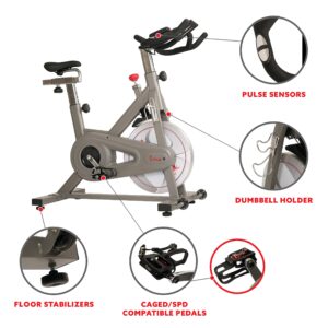 Sunny Health & Fitness Synergy Pro Magnetic Indoor Cycling Bike - SF-B1851 Silver