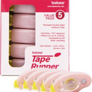 TapeRunner Double-Sided Adhesive Tape, 5/16 Inches by 315 Inches, Set of 5 Applicators