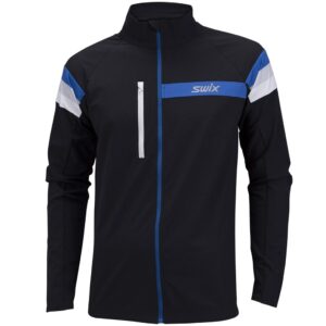 swix men's focus breathable windproof active outdoor cross country skiing winter sports jacket, black, medium