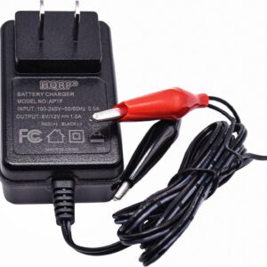 HQRP Fully Automatic 6V / 12V Sealed Lead Acid Smart Battery Charger SLA Maintainer Compatible with Car Truck Motorcycle, Alligator Clips