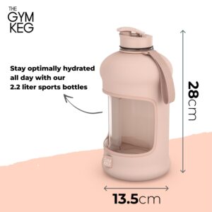 THE GYM KEG Sports Water Bottle - 2.2 L Insulated, Half Gallon, Carry Handle, Big Water Jug For Sport, Large Reusable Water Bottles, Ecofriendly, Tritan BPA Free Plastic, Leakproof