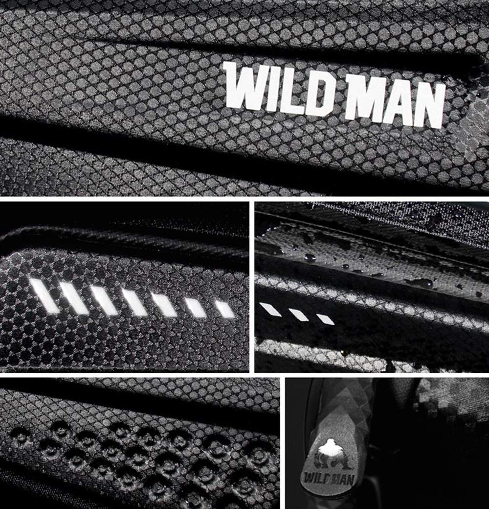 WILD MAN 1.2L Rainproof Hard Shell Bike Saddle Bag for Bicycle Triangle Frame Under Seat for Road Mountain Cycling (Black,ES4)