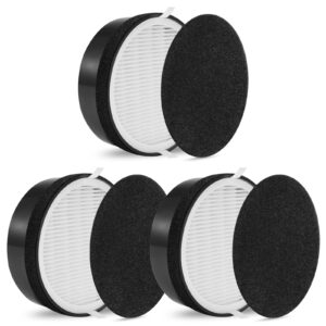 derblue 3 sets true h13 hepa filter compatible with levoit lv-h132 air puri-fier, activated carbon filters set, part # lv-h132-rf