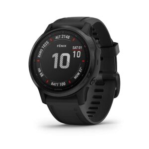 garmin fenix 6s pro, premium multisport gps watch, smaller-sized, features mapping, music, grade-adjusted pace guidance and pulse ox sensors, black (renewed)