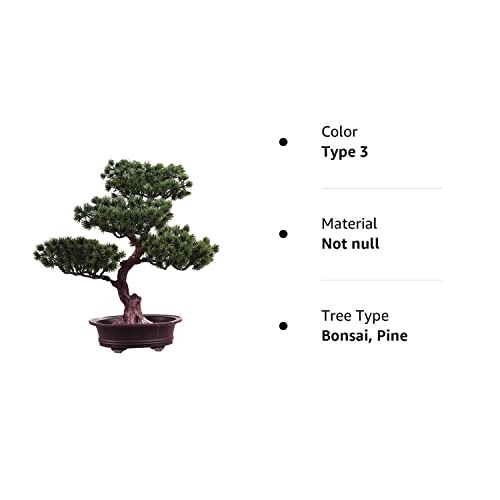 MAYiT Artificial Bonsai Welcoming Pine Tree, Simulation Potted Plant DIY Decorative Bonsai, Desk Display Fake Tree Pot Ornaments for Home, Office, Shop