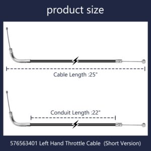 HASMX 576563401 Left Hand Throttle Cable for Husqvarna 560BFS, 570BFS & 580BFS Backpack Leaf Blowers for RedMax EBZ7500 & EBZ8500 Backpack Leaf Blowers - Length 26'' Left Hand ONLY