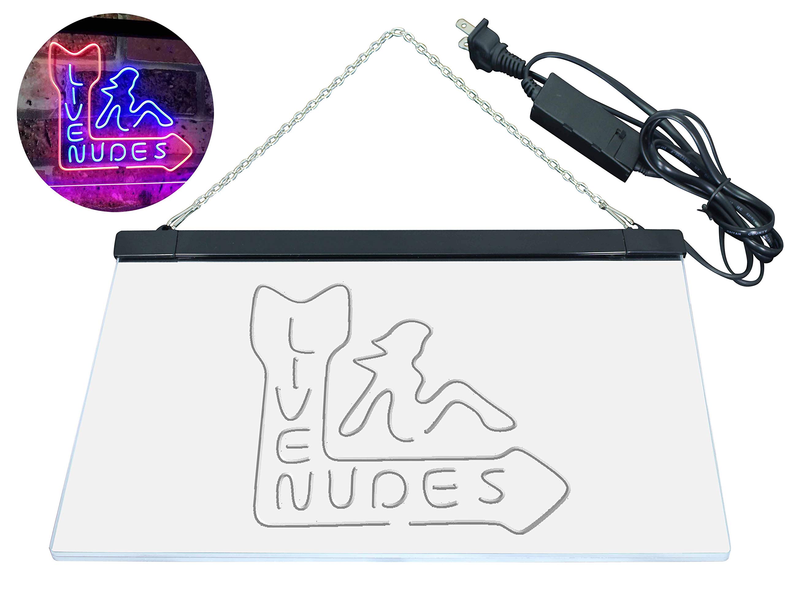 ADVPRO Live Nude Girls Bar Beer Pub Club Décor Dual Color LED Neon Sign Red & Blue 24" x 16" st6s64-i2042-rb