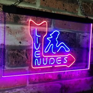 ADVPRO Live Nude Girls Bar Beer Pub Club Décor Dual Color LED Neon Sign Red & Blue 24" x 16" st6s64-i2042-rb